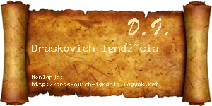 Draskovich Ignácia névjegykártya